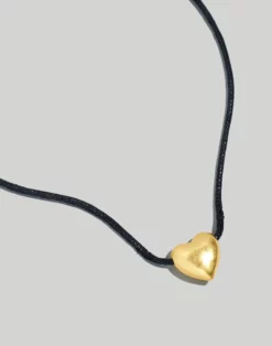 Madewell Puffy Heart Cord Choker Necklace