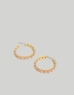 Madewell Stone Collection Rhodonite Hoop Earrings