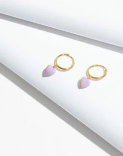 Madewell Delicate Collection Demi-Fine Enamel Heart Huggie Earrings