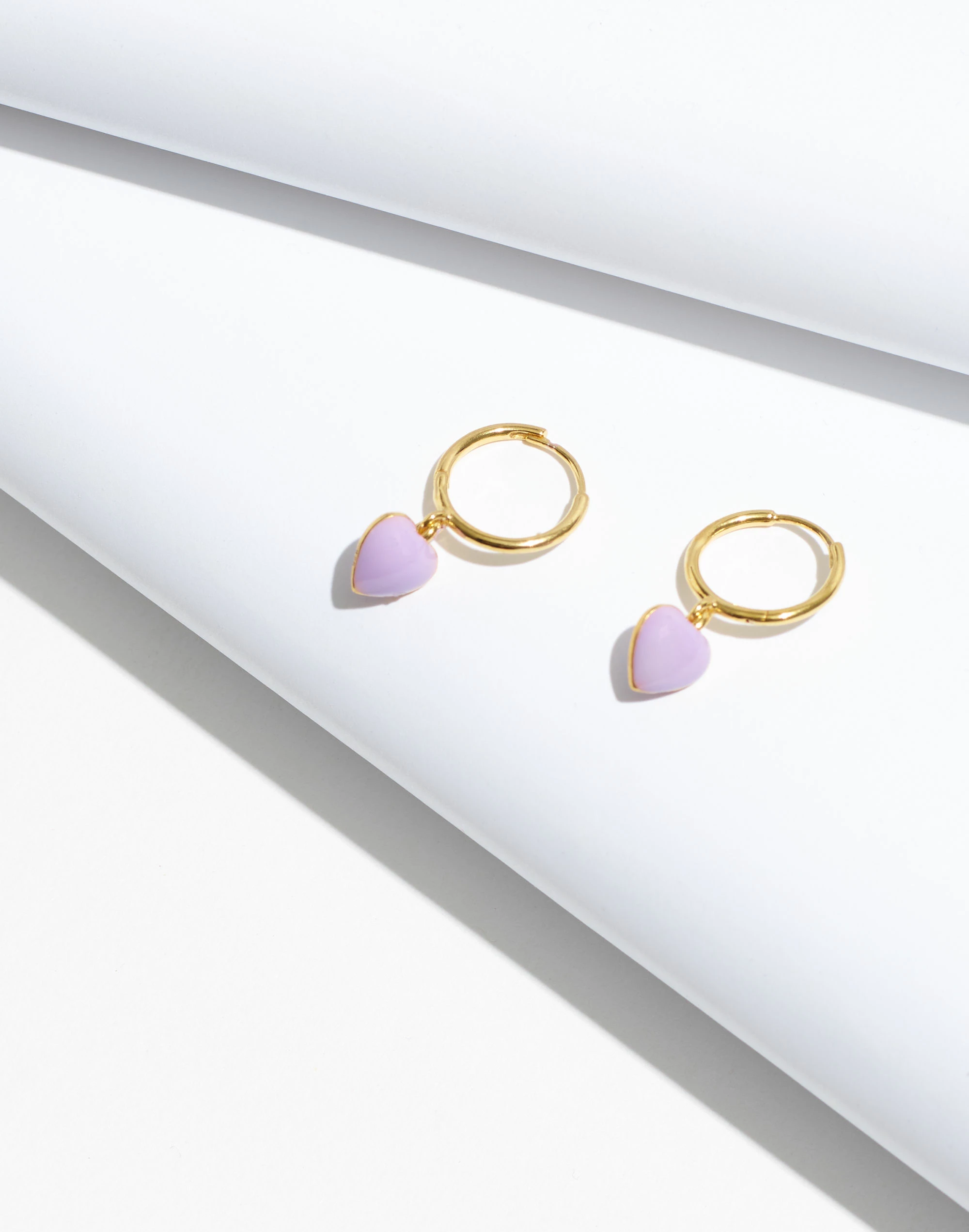 Madewell Delicate Collection Demi-Fine Enamel Heart Huggie Earrings