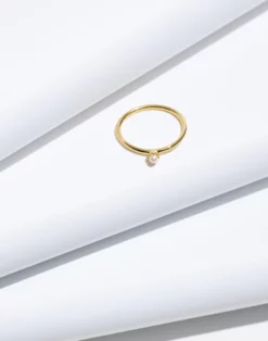 Madewell Delicate Collection Demi-Fine Freshwater Pearl Prong-Set Ring