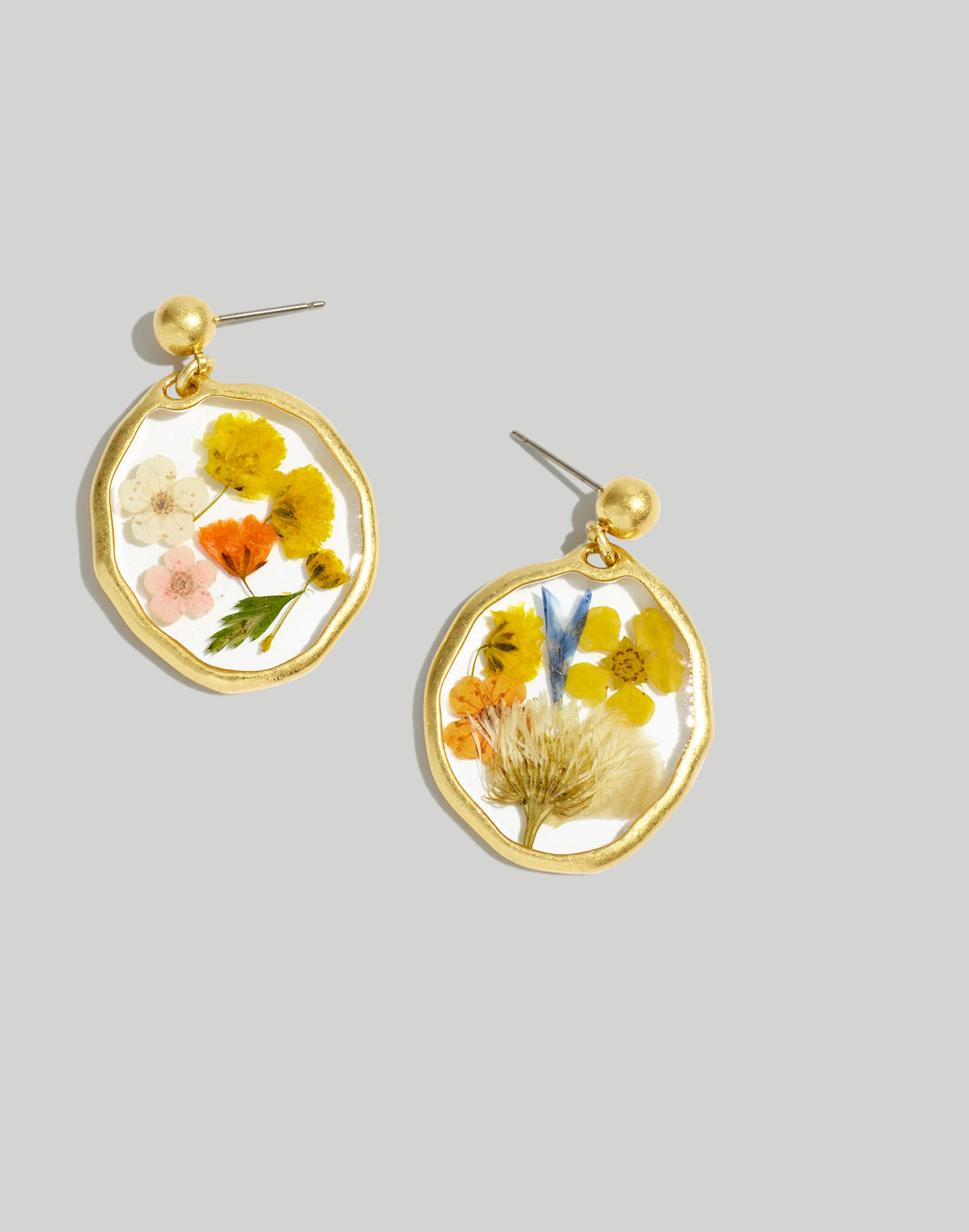 Madewell Pressed Floral Drop Earrings