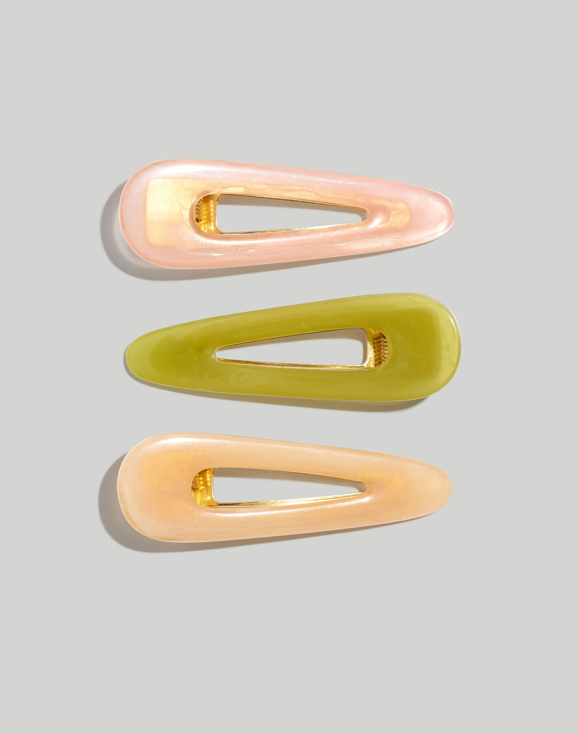 Madewell Three-Pack Milky Resin Hair Clips