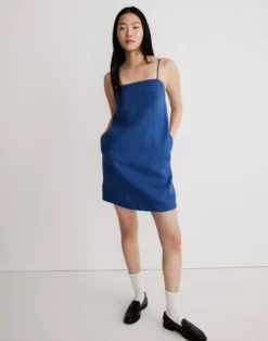 Madewell Goldie Mini Dress In 100% Linen