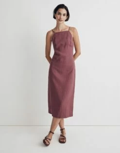 Madewell Goldie Midi Slip Dress In 100% Linen