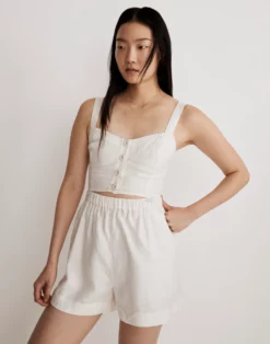 Madewell Modular Sleeveless Romper In 100% Linen