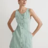 Madewell Denim Sleeveless Seamed Mini Dress In Storied Sea Wash