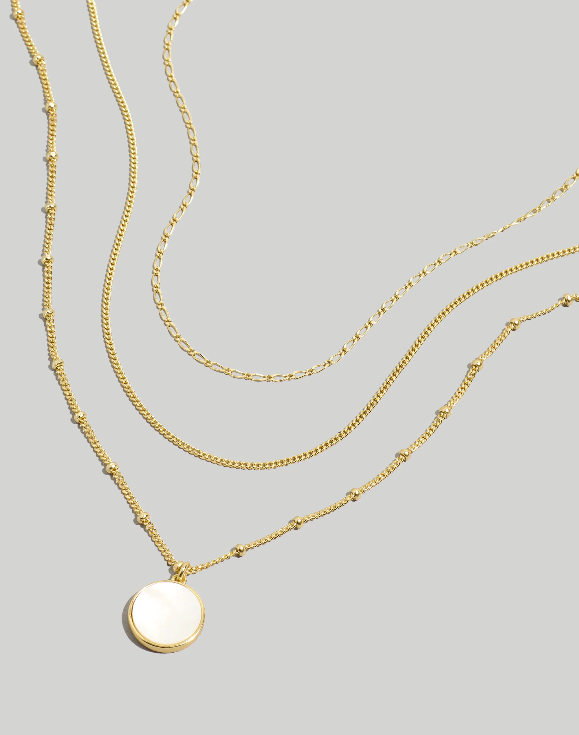 Madewell Three-Pack Mother Of Pearl Necklace Set