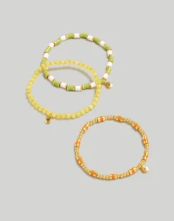 Madewell Three-Pack Orange Beaded Bracelet