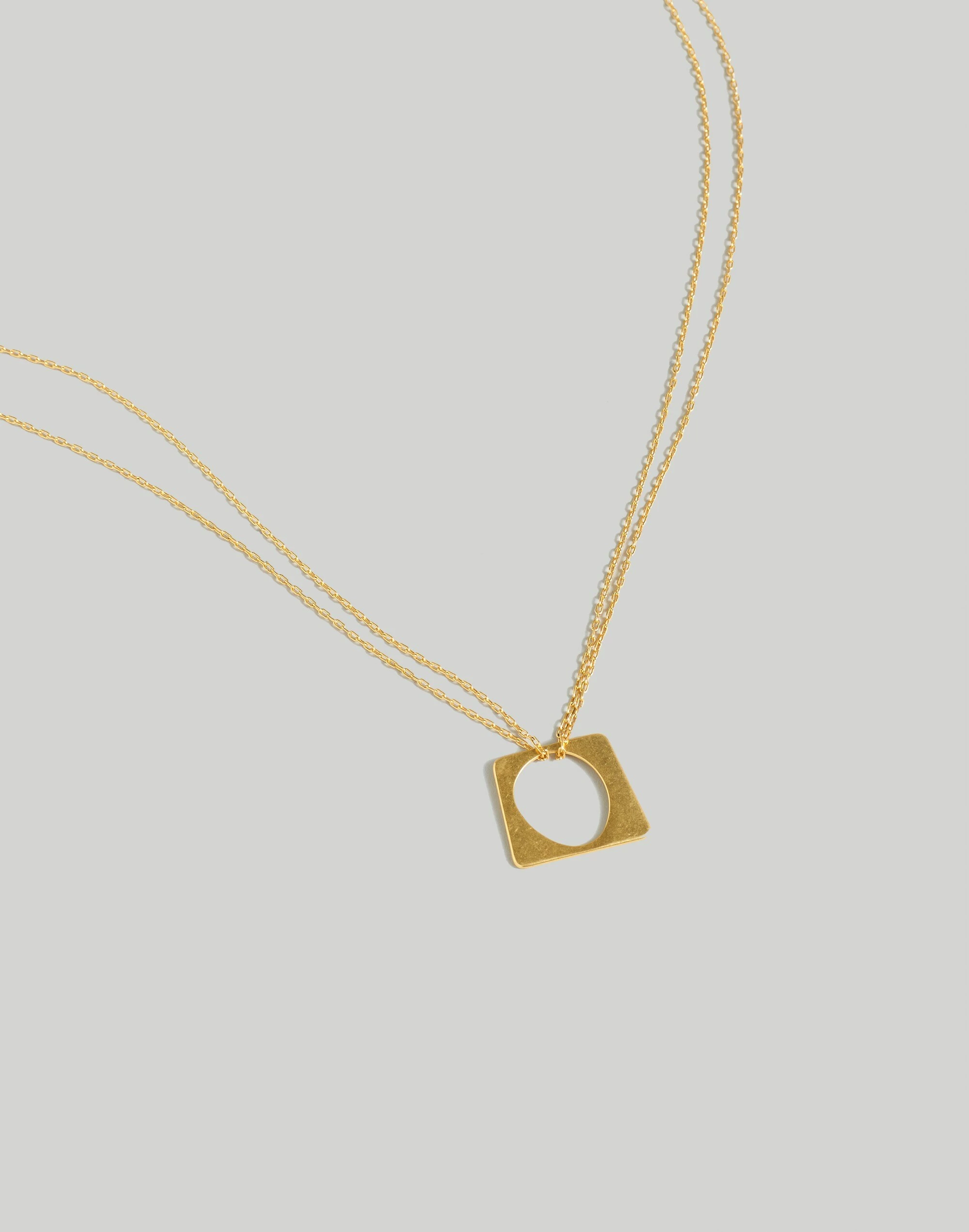 Madewell Cutout Double Chain Pendant Necklace